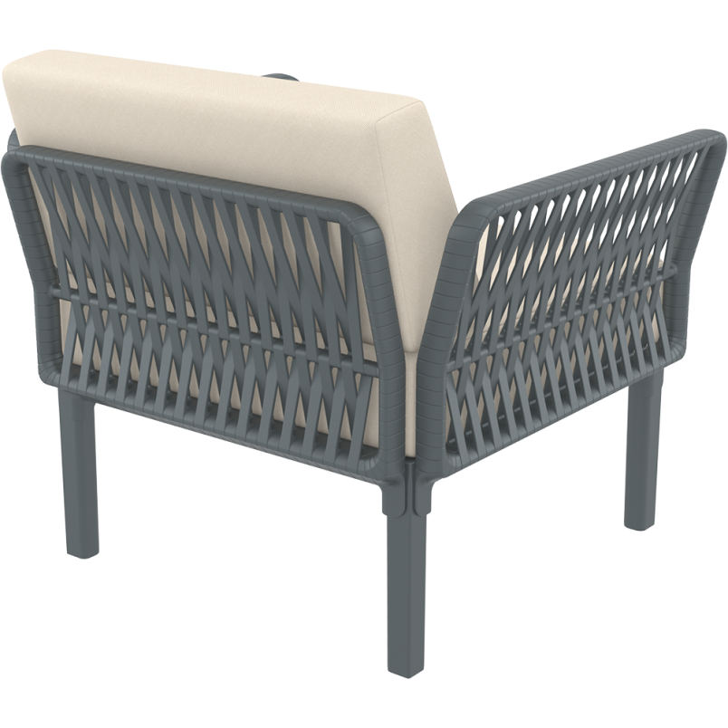 PORTOFINO LOUNGE ARMCHAIR Z PODUSZKAMI dark grey Siesta