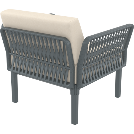 PORTOFINO LOUNGE ARMCHAIR Z PODUSZKAMI dark grey Siesta