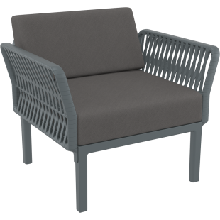 PORTOFINO LOUNGE ARMCHAIR Z PODUSZKAMI dark grey Siesta