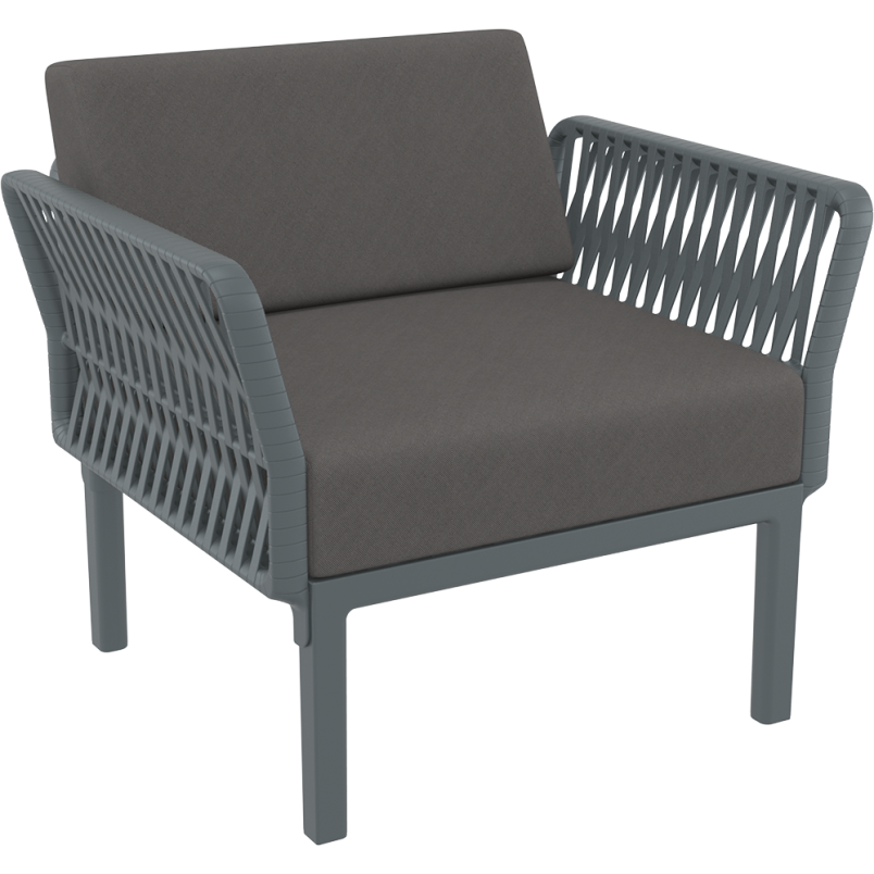 PORTOFINO LOUNGE ARMCHAIR Z PODUSZKAMI dark grey Siesta