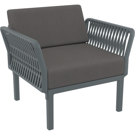 PORTOFINO LOUNGE ARMCHAIR Z PODUSZKAMI dark grey Siesta