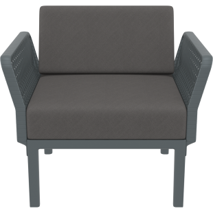 PORTOFINO LOUNGE ARMCHAIR Z PODUSZKAMI dark grey Siesta