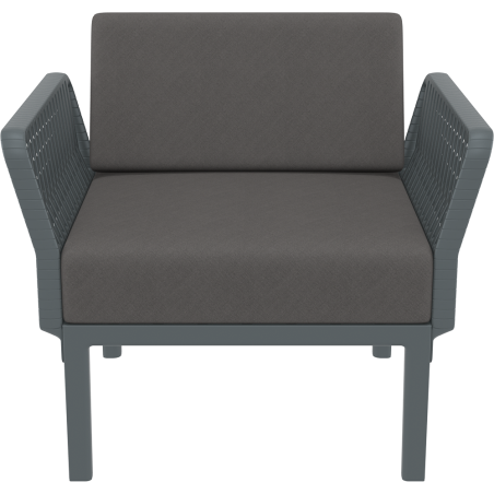 PORTOFINO LOUNGE ARMCHAIR Z PODUSZKAMI dark grey Siesta