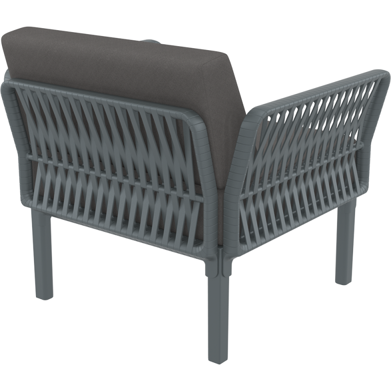 PORTOFINO LOUNGE ARMCHAIR Z PODUSZKAMI dark grey Siesta