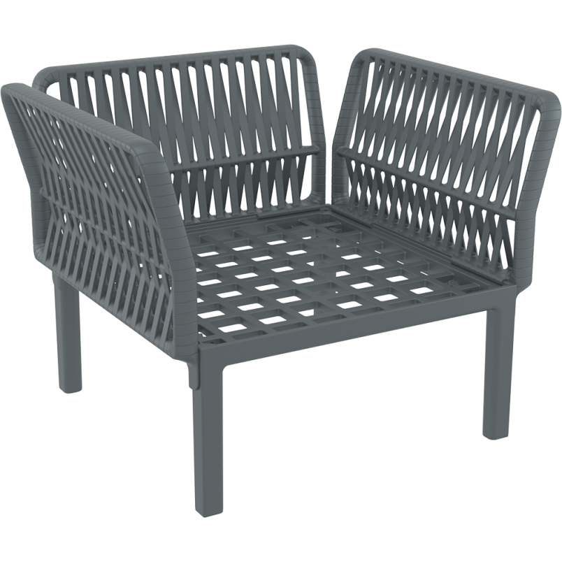 PORTOFINO LOUNGE ARMCHAIR Z PODUSZKAMI dark grey Siesta