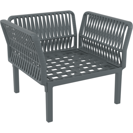 PORTOFINO LOUNGE ARMCHAIR Z PODUSZKAMI dark grey Siesta