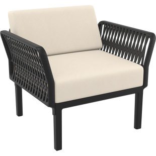 PORTOFINO LOUNGE ARMCHAIR Z PODUSZKAMI  black Siesta