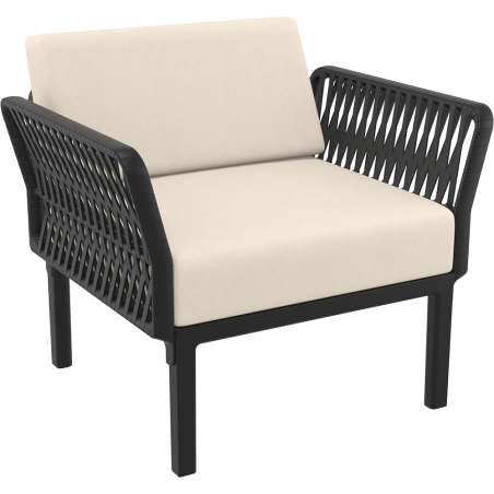 PORTOFINO LOUNGE ARMCHAIR Z PODUSZKAMI  black Siesta