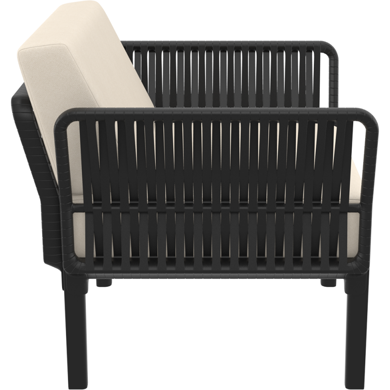 PORTOFINO LOUNGE ARMCHAIR Z PODUSZKAMI  black Siesta