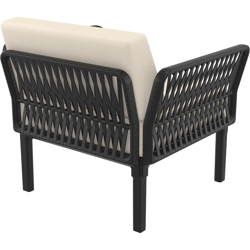 PORTOFINO LOUNGE ARMCHAIR Z PODUSZKAMI  black Siesta