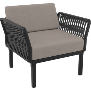 PORTOFINO LOUNGE ARMCHAIR Z PODUSZKAMI  black Siesta