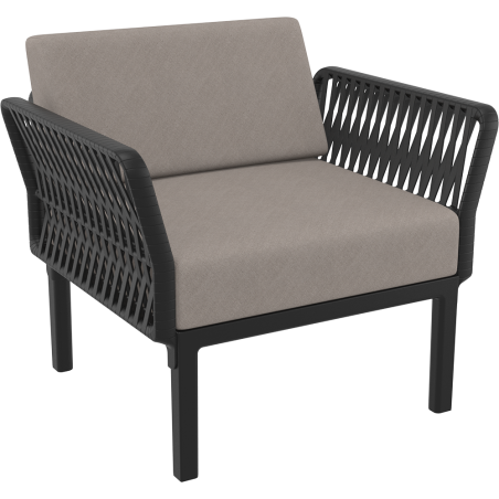 PORTOFINO LOUNGE ARMCHAIR Z PODUSZKAMI  black Siesta