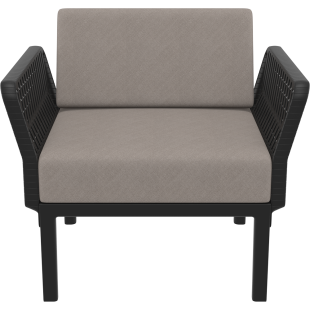 PORTOFINO LOUNGE ARMCHAIR Z PODUSZKAMI  black Siesta