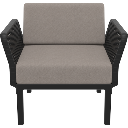PORTOFINO LOUNGE ARMCHAIR Z PODUSZKAMI  black Siesta