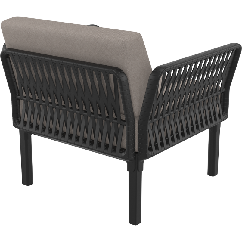 PORTOFINO LOUNGE ARMCHAIR Z PODUSZKAMI  black Siesta