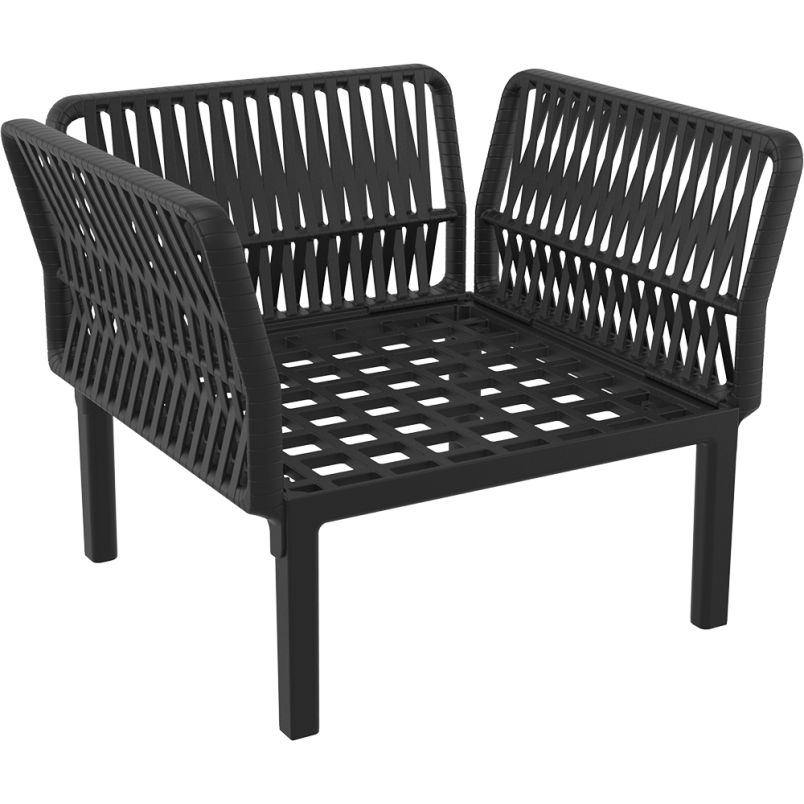 PORTOFINO LOUNGE ARMCHAIR Z PODUSZKAMI  black Siesta