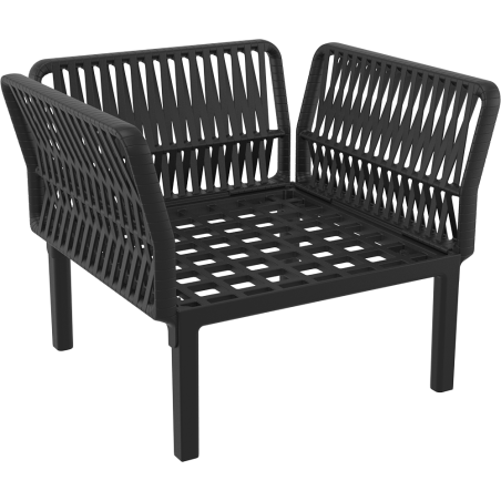 PORTOFINO LOUNGE ARMCHAIR Z PODUSZKAMI  black Siesta