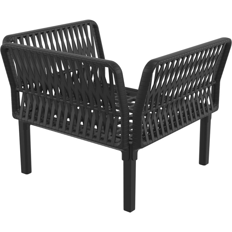PORTOFINO LOUNGE ARMCHAIR Z PODUSZKAMI  black Siesta