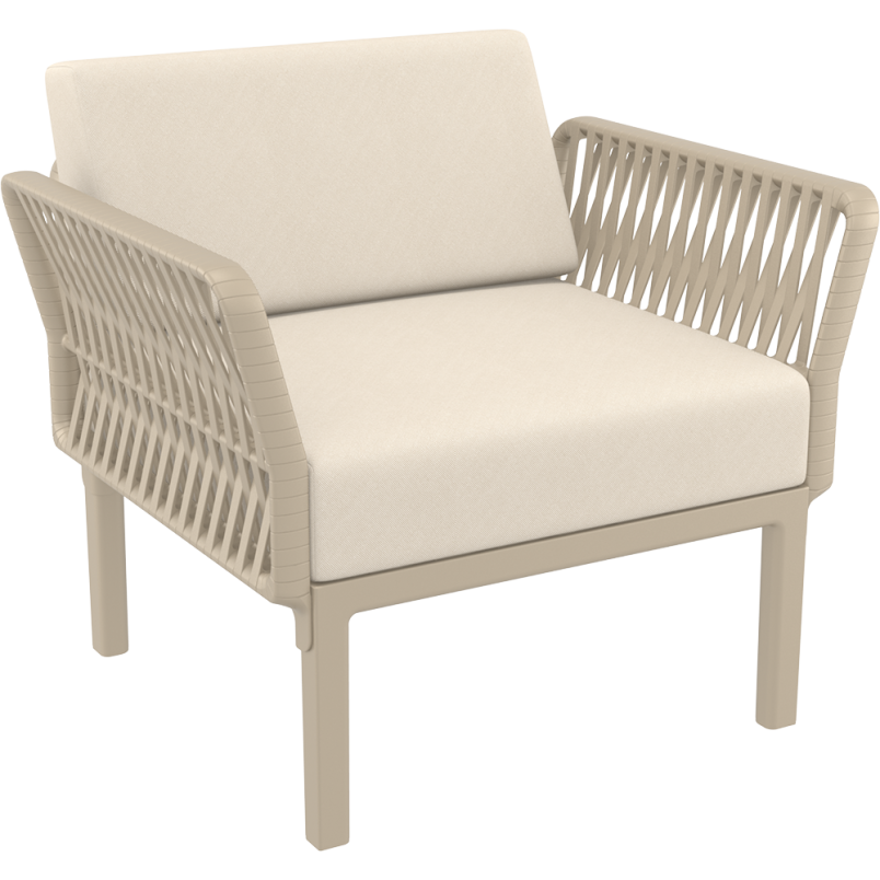 PORTOFINO LOUNGE ARMCHAIR Z PODUSZKAMI taupe Siesta