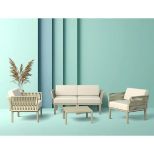 PORTOFINO LOUNGE ARMCHAIR Z PODUSZKAMI taupe Siesta