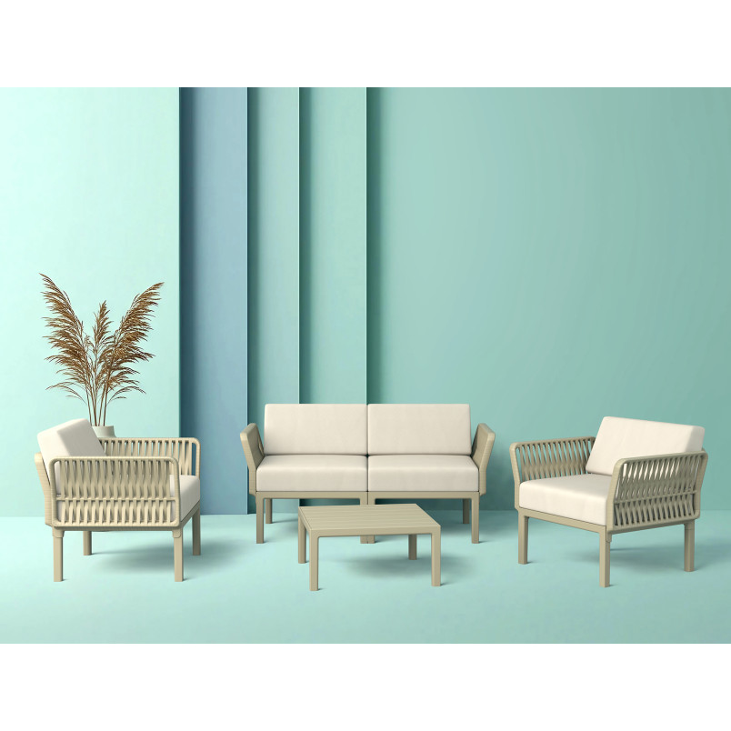 PORTOFINO LOUNGE ARMCHAIR Z PODUSZKAMI taupe Siesta