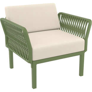 PORTOFINO LOUNGE ARMCHAIR Z PODUSZKAMI olive green Siesta