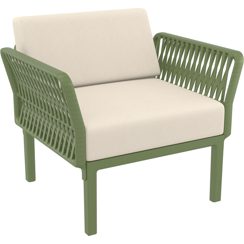PORTOFINO LOUNGE ARMCHAIR Z PODUSZKAMI olive green Siesta
