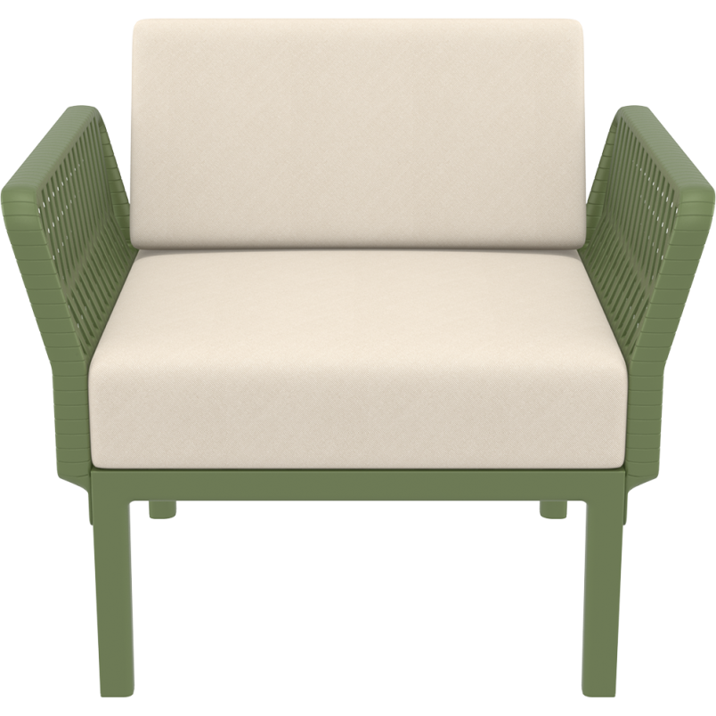 PORTOFINO LOUNGE ARMCHAIR Z PODUSZKAMI olive green Siesta