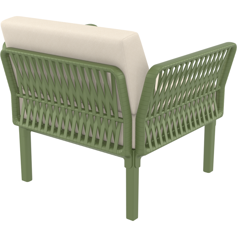 PORTOFINO LOUNGE ARMCHAIR Z PODUSZKAMI olive green Siesta