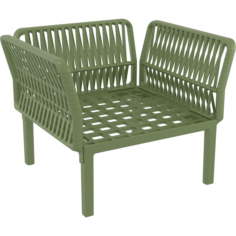 PORTOFINO LOUNGE ARMCHAIR Z PODUSZKAMI olive green Siesta
