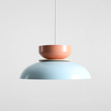 Lampa Wisząca Aldo Light Baby Blue + Coral (47 + 23 + Wood) Aldex