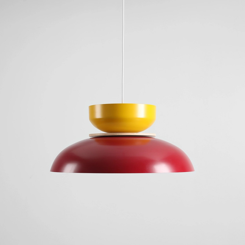 Lampa Wisząca Aldo Light Red Wine + Mustard (47 + 23 + Wood) Aldex