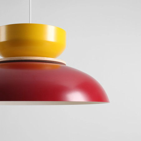 Lampa Wisząca Aldo Light Red Wine + Mustard (47 + 23 + Wood) Aldex