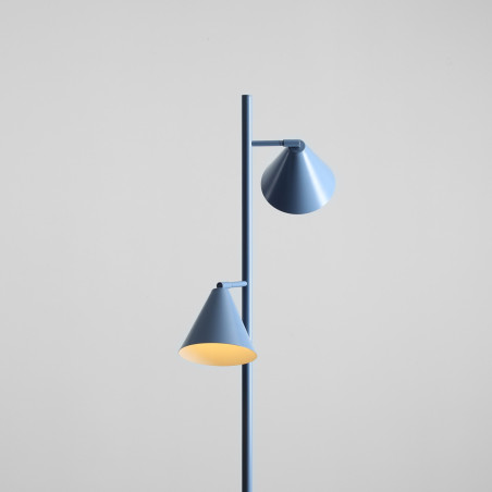 Lampa podłogowa 2-punktowa Form niebieska | Aldex - Retro Design