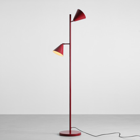 Lampa podłogowa 2 punktowa Form bordowa Aldex | Retro Design