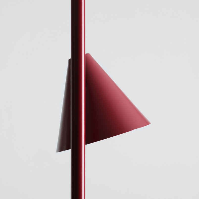 Lampa podłogowa 2 punktowa Form bordowa Aldex | Retro Design