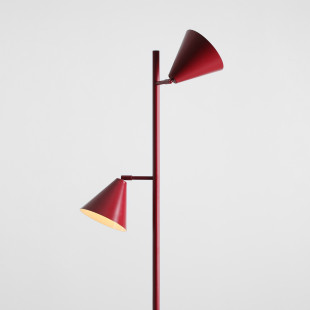 Lampa podłogowa 2 punktowa Form bordowa Aldex | Retro Design