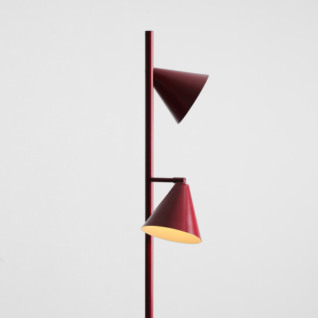 Lampa podłogowa 2 punktowa Form bordowa Aldex | Retro Design