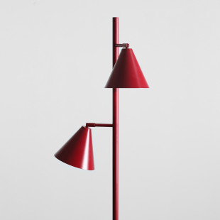 Lampa podłogowa 2 punktowa Form bordowa Aldex | Retro Design