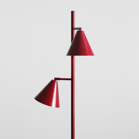 Lampa podłogowa 2 punktowa Form bordowa Aldex | Retro Design