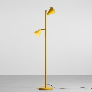 Lampa podłogowa 2 punktowa Form - Aldex - Żółta, Retro
