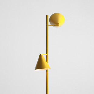 Lampa podłogowa 2 punktowa Form - Aldex - Żółta, Retro