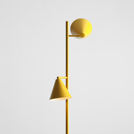 Lampa podłogowa 2 punktowa Form - Aldex - Żółta, Retro