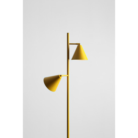 Lampa podłogowa 2 punktowa Form - Aldex - Żółta, Retro