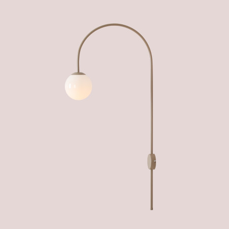 Kinkiet szklana kula Una Coral biały - Aldex | Retro design