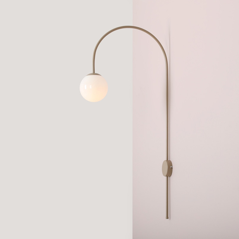 Kinkiet szklana kula Una Coral biały - Aldex | Retro design