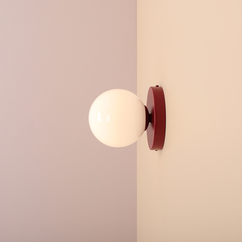 Kinkiet szklany Aldex Ball Colours II - Biały/Czerwony | Retro