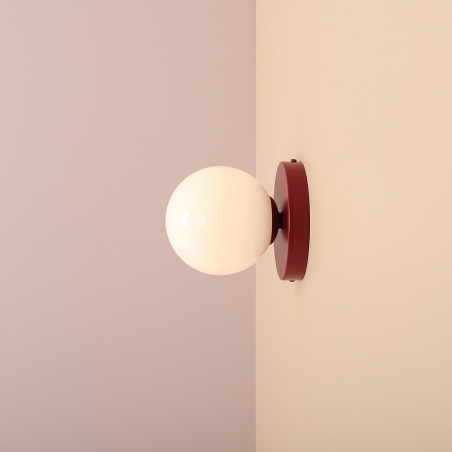 Kinkiet szklany Aldex Ball Colours II - Biały/Czerwony | Retro