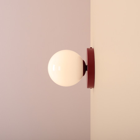 Kinkiet szklany Aldex Ball Colours II - Biały/Czerwony | Retro