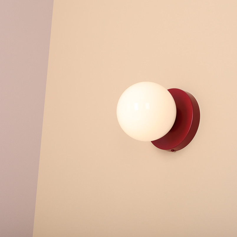 Kinkiet szklany Aldex Ball Colours II - Biały/Czerwony | Retro